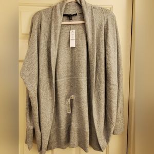 White House Black Market Silver Long Sleeve Duster - Size Large